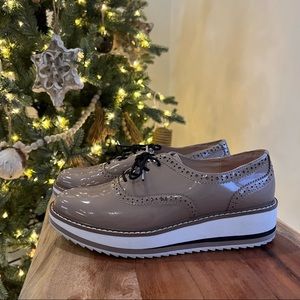 ZARA - Beige Espadrille Plateform Shoe